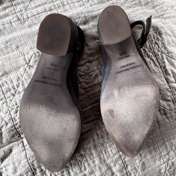 Officine Creative Women Severine Soft Grey Heel Mule Size 36.5 Suede Leather - Picture 4 of 10